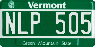 VT license plate NLP505