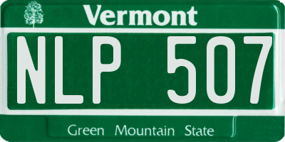 VT license plate NLP507