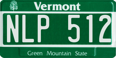 VT license plate NLP512