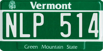 VT license plate NLP514