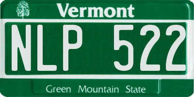 VT license plate NLP522