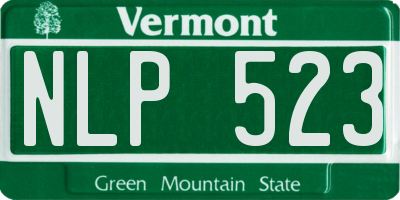 VT license plate NLP523