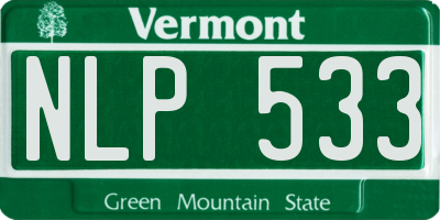 VT license plate NLP533