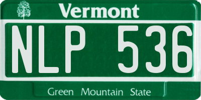 VT license plate NLP536