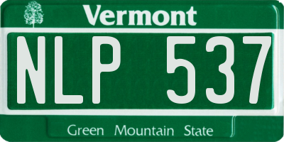 VT license plate NLP537