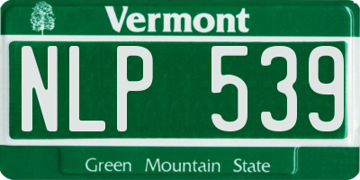 VT license plate NLP539