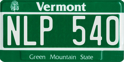 VT license plate NLP540