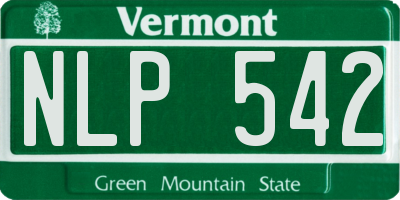 VT license plate NLP542