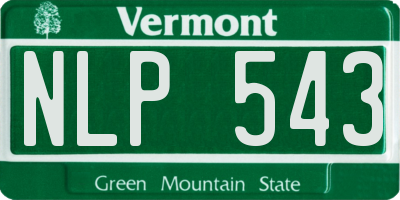 VT license plate NLP543