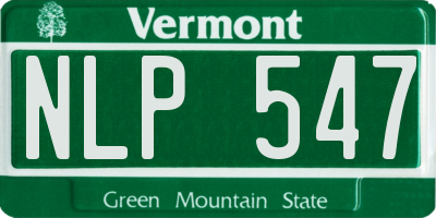 VT license plate NLP547