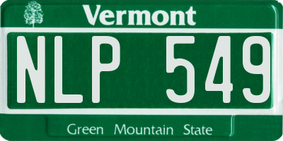 VT license plate NLP549