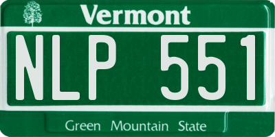 VT license plate NLP551