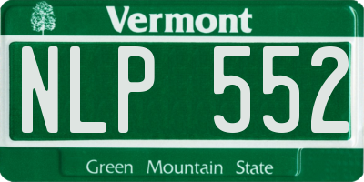 VT license plate NLP552