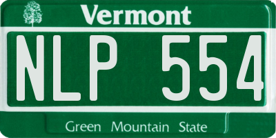 VT license plate NLP554