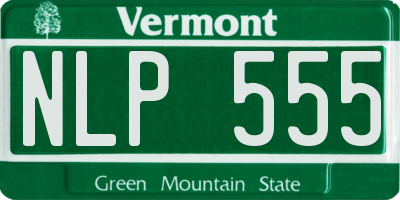 VT license plate NLP555
