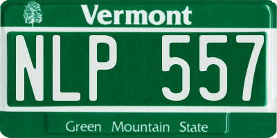VT license plate NLP557