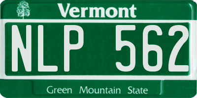 VT license plate NLP562