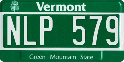 VT license plate NLP579