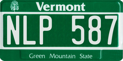 VT license plate NLP587