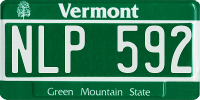 VT license plate NLP592