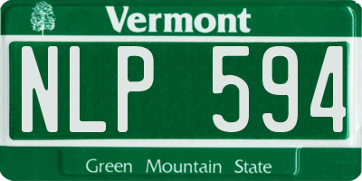 VT license plate NLP594