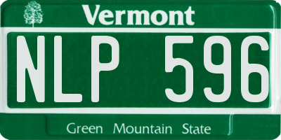 VT license plate NLP596