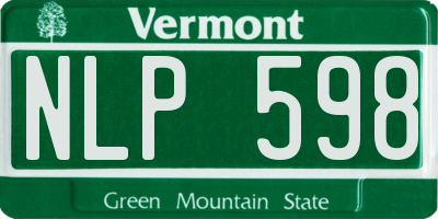 VT license plate NLP598