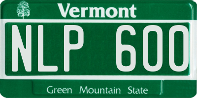 VT license plate NLP600