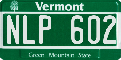 VT license plate NLP602