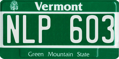 VT license plate NLP603
