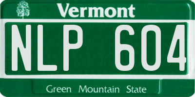 VT license plate NLP604