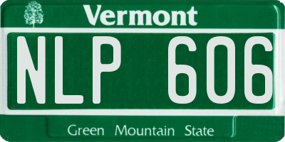 VT license plate NLP606