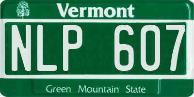 VT license plate NLP607