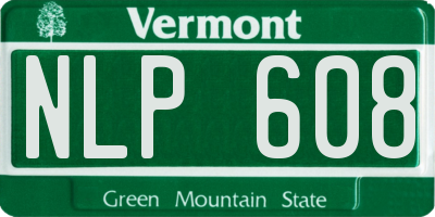 VT license plate NLP608