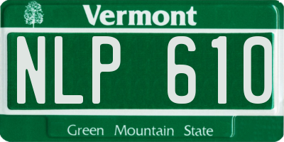 VT license plate NLP610