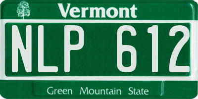 VT license plate NLP612