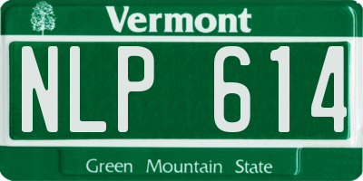 VT license plate NLP614