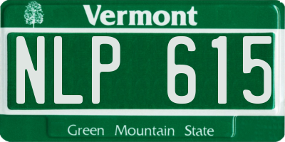 VT license plate NLP615