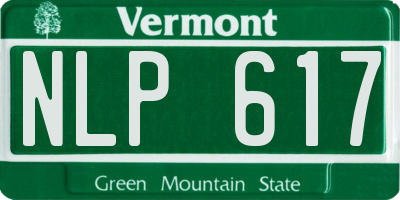 VT license plate NLP617