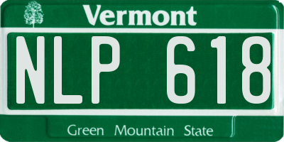 VT license plate NLP618