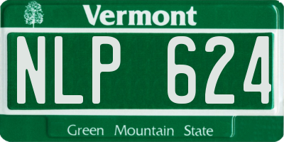 VT license plate NLP624