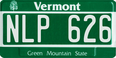 VT license plate NLP626