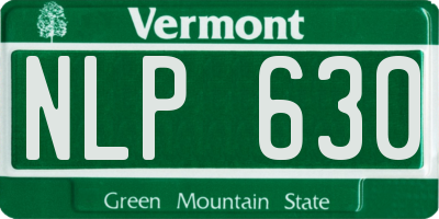 VT license plate NLP630