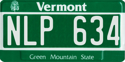 VT license plate NLP634