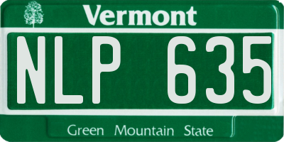 VT license plate NLP635