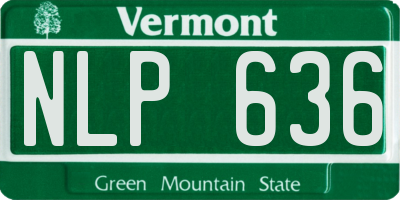 VT license plate NLP636