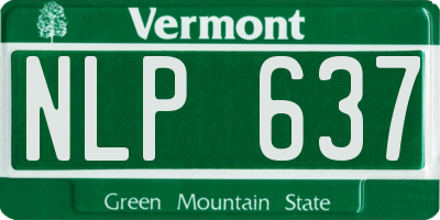 VT license plate NLP637