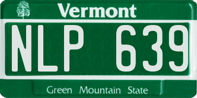 VT license plate NLP639