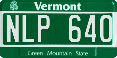 VT license plate NLP640