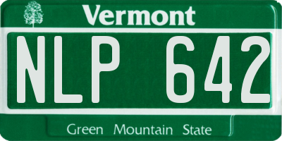 VT license plate NLP642